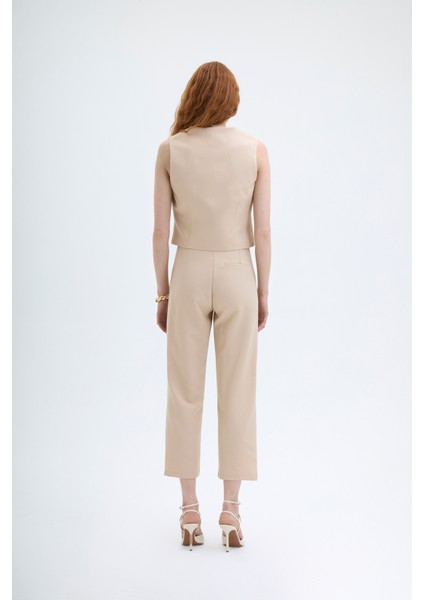 Önü Düğmeli Yelek Bej indirimleri