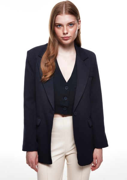 Blazer Ceket Lacivert modelleri