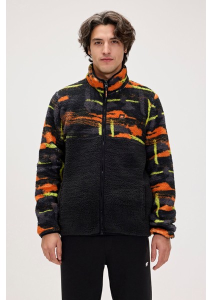 Vernon Siyah Erkek Full-Zip Polar Sweatshirt