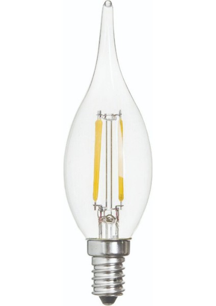 KES498 LED Flamanlı Kıvrık Bujili Ampul 4W E14 Günışığı Dekoratif LED Lamba