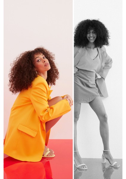 Blazer Ceket Açık Oranj