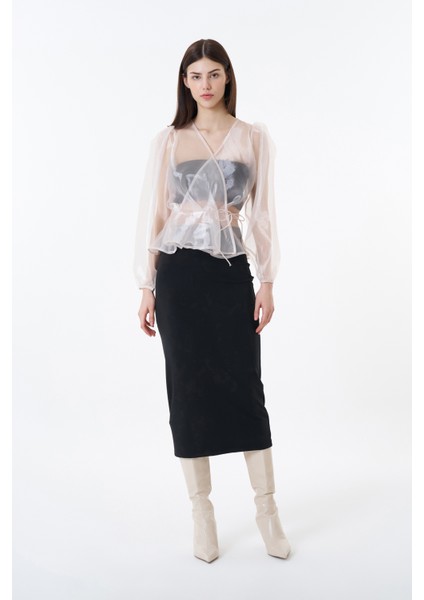 Midi Boy Düz Etek Siyah fırsatları