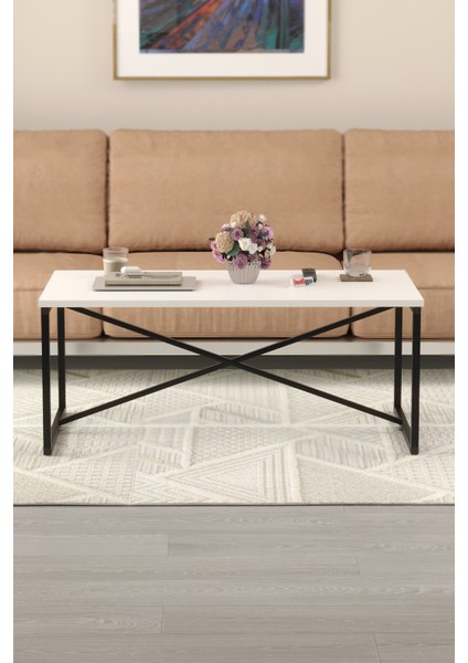 Orta Sehpa Yan Sehpa Dekoratif Sehpa Metal Sehpa Hermes Beyaz modelleri