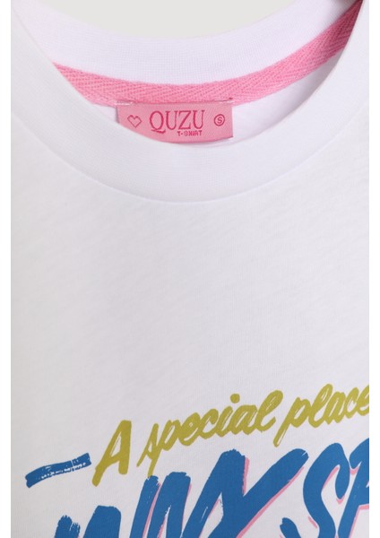 Palmiye Ağaç Baskılı Tişört Beyaz fiyatları