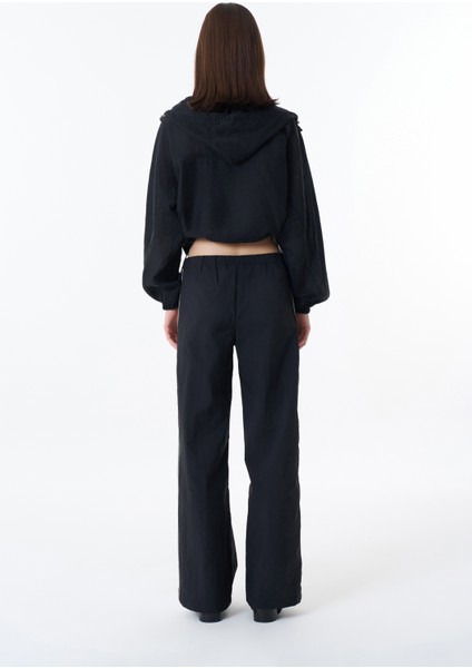 Çift Şeritli Beli Lastikli Pantolon Siyah indirimleri