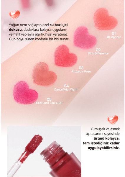Su Bazlı, Ağırlık Hissi Oluşturmayan, Jel Dokulu Tint Perıpera Ink Jellable Tint 01 Be Apricot fırsatları