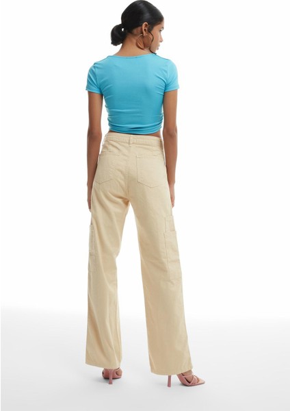 Cep Detaylı Kargo Pantolon Bej indirimleri