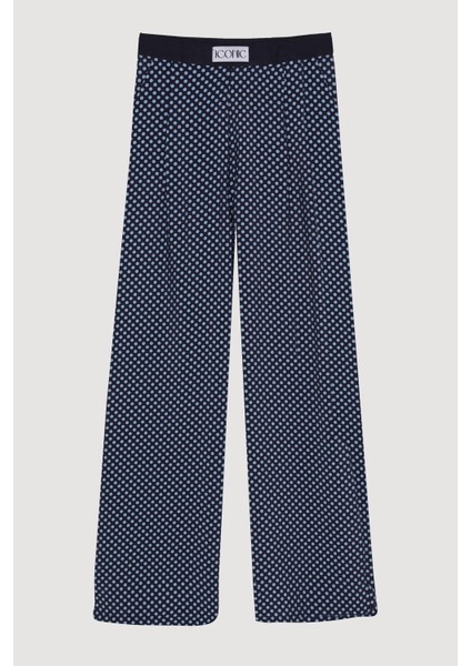 Bel Yazı Detaylı Puantiyeli Pantolon Lacivert fiyatları