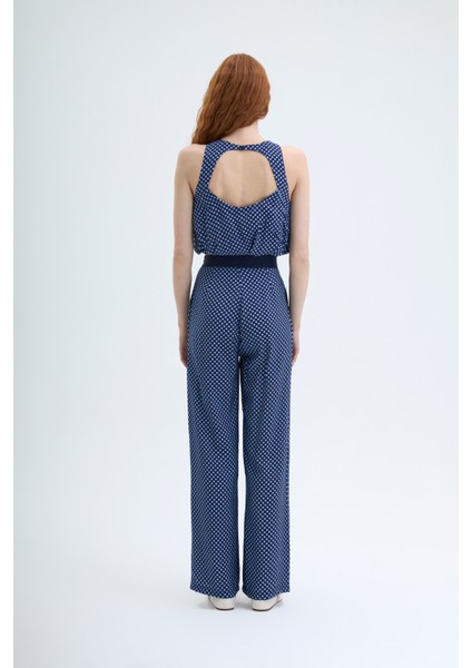 Bel Yazı Detaylı Puantiyeli Pantolon Lacivert indirimleri
