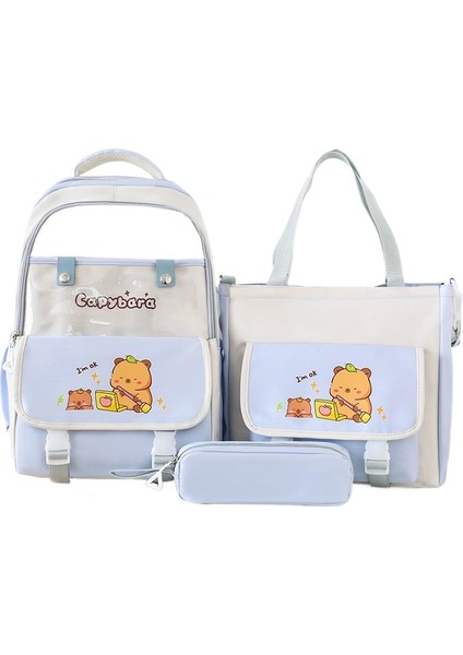 Öğrenci Büyük Kapasiteli Okul Çantası Üç Parçalı Okul Çantası Omurga Koruyucu Omuz Okul Çantası (Yurt Dışından)