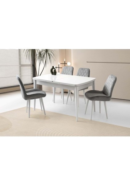 Mobilgen (Sadece Masa) Beyaz 130+35 Milano Kelebek Açılabilir Masa