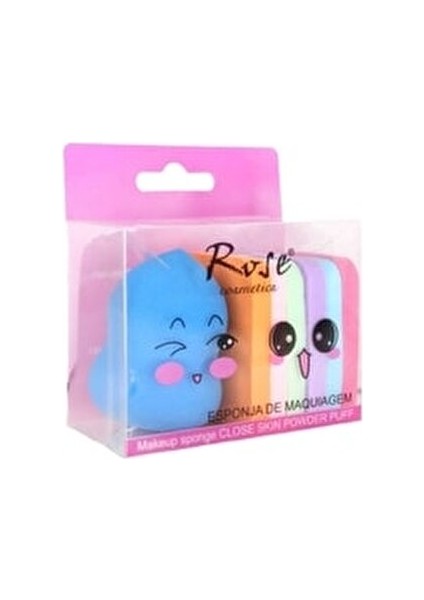 Roesia Rose Cosmetics 7 Parça Makyaj Süngeri Renkli