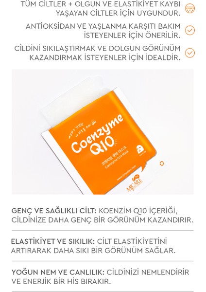 My Care Koenzim Q10 Kağıt Yüz Maskesi 5'li – Tüm Cilt Tiplerine Uygun Sıkılaştırıcı ve Canlandırıcı Bakım fırsatları