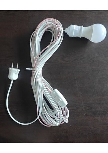 7,5 Metre Kablolu Anahtarlı Seyyar Uzatma Ampul