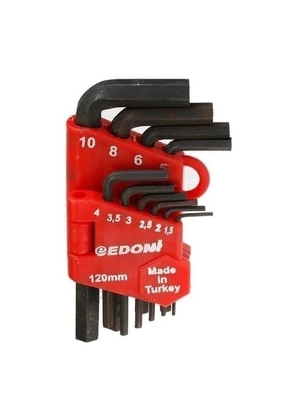 Edoni 120 mm 10 Parça Alyan Seti Siyah fiyatları