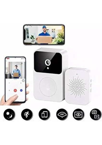 X9 Kablosuz Görüntülü Kapı Zili Hd 1080P Akıllı Kapı Zili Kamera Kablosuz Kapı Zili Kamera