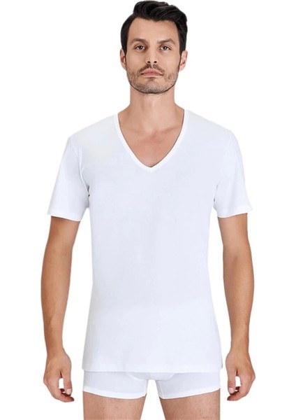 Kom Enrico (2 Li) V Yaka T-Shirt