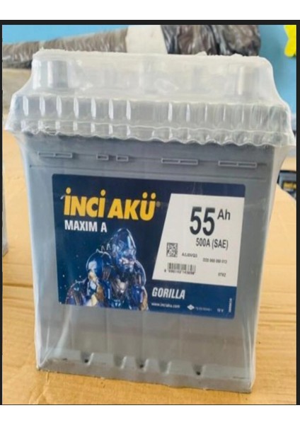 Inci 12 Volt 55 Amper Kare "ters Kutup Baş" Inci Akü.!! Güncel-Yeni Üretim.!!