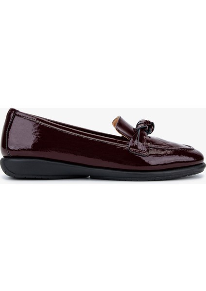 Kadın Hakiki Deri Bordo Casual Ayakkabı 611 E1710-03 Bn Ayk SK25-26 Bordo Vernıce