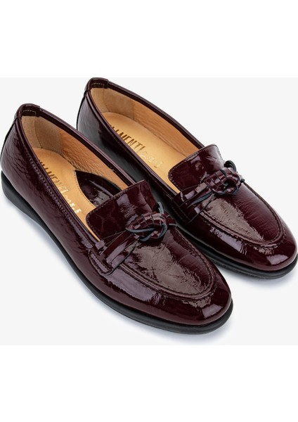 Kadın Hakiki Deri Bordo Casual Ayakkabı 611 E1710-03 Bn Ayk SK25-26 Bordo Vernıce fiyatları