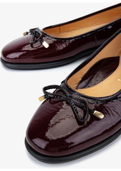 Kadın Hakiki Deri Bordo Casual Ayakkabı 611 E1642-33 Bn Ayk SK25-26 Bordo Vernıce modelleri