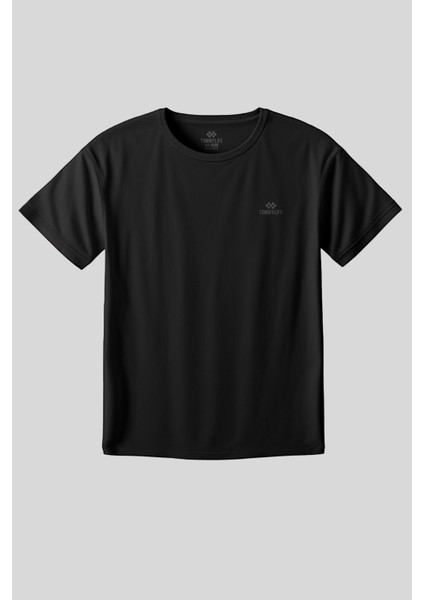 Siyah Baskılı O Yaka Rahat Form Battal Büyük Beden Kadın T-Shirt - 97308 fiyatları