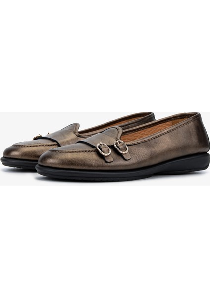 Kadın Kahverengi Hakiki Deri Loafer Ayakkabı 611 E1712-06 Bn Ayk SK25-26 Marrone Pearl fırsatları