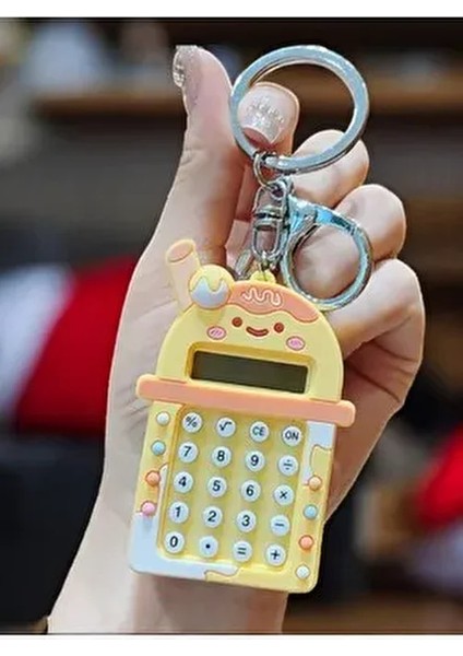 Renkli Sevimli Mini Anahtarlık Hesap Makinesi Pilli Cep Tipi Pratik Kullanım modelleri