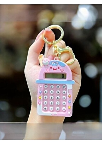 Renkli Sevimli Mini Anahtarlık Hesap Makinesi Pilli Cep Tipi Pratik Kullanım fırsatları