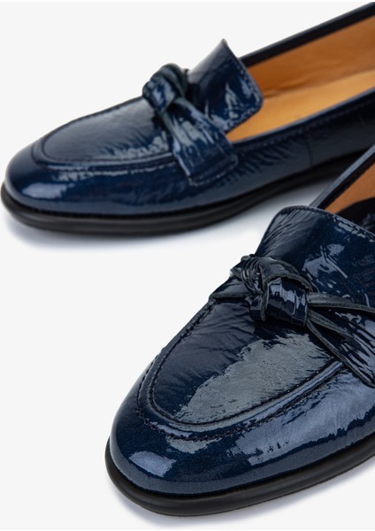 Kadın Lacivert Hakiki Deri Casual Ayakkabı 611 E1710-03 Bn Ayk SK25-26 Blue Vernıce modelleri
