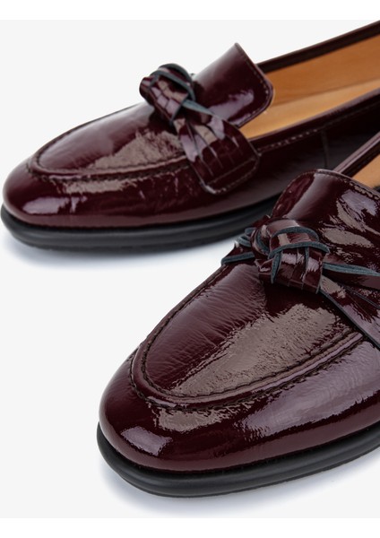 Kadın Hakiki Deri Bordo Casual Ayakkabı 611 E1710-03 Bn Ayk SK25-26 Bordo Vernıce modelleri