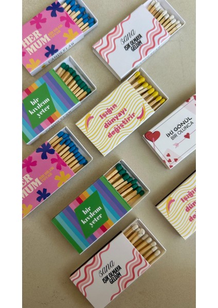 Kişiselleştirilebilir Özel Tasarım Kibrit - 5li Set