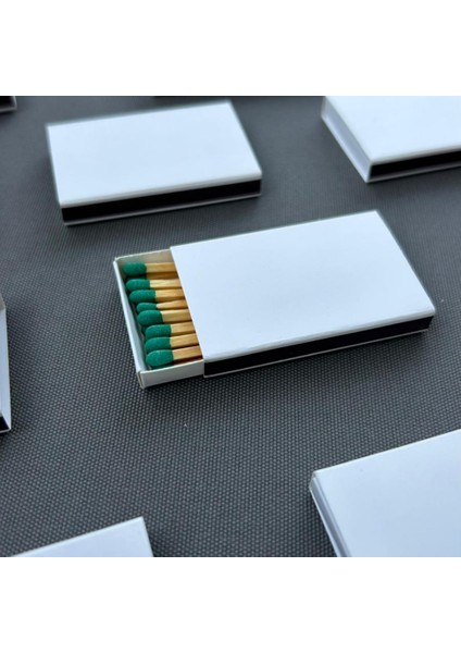 Özel Tasarımlarınız Için Baskısız Kibrit Kutusu 10LU - Yeşil Uç