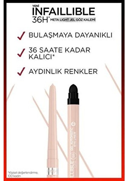 Infaillible Meta Light Jel Göz Kalemi - Bright Nude modelleri