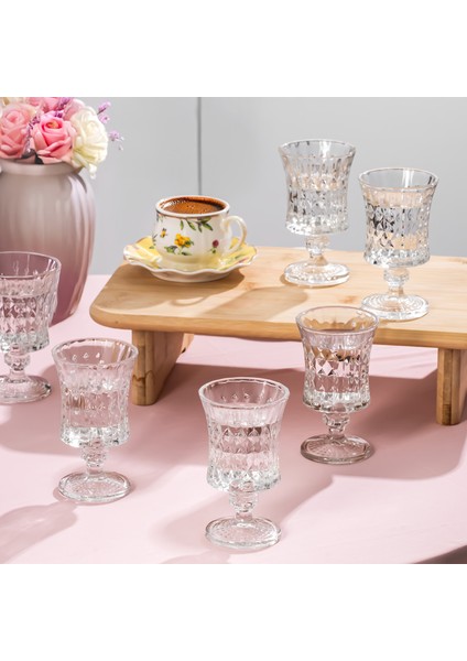 Yasemin 6lı Kahve Yanı Cam Bardak Takımı