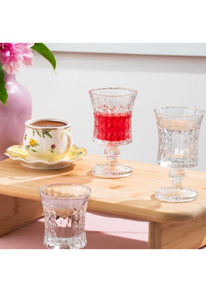 Yasemin 6lı Kahve Yanı Cam Bardak Takımı fiyatları