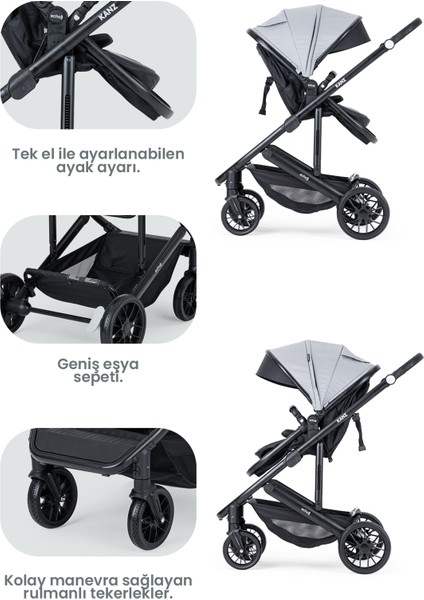 Echo Travel Sistem Bebek Arabası Gri modelleri
