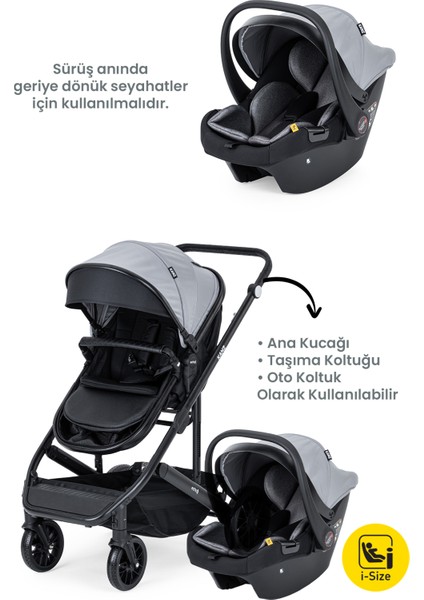 Echo Travel Sistem Bebek Arabası Gri
