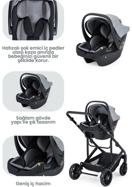 Echo Travel Sistem Bebek Arabası Gri