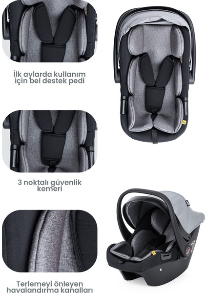 Echo Travel Sistem Bebek Arabası Gri