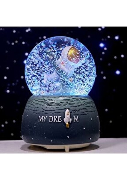 Uzay ve Astronot Astronot Temalı Büyük Boy Püskürtmeli Müzikli Işıklı Kar Küresi fiyatları