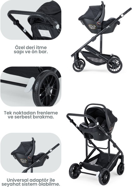Echo Travel Sistem Bebek Arabası Siyah fırsatları