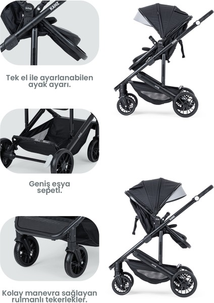 Echo Travel Sistem Bebek Arabası Siyah indirimleri