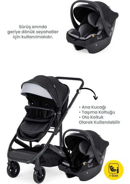 Echo Travel Sistem Bebek Arabası Siyah