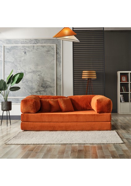 Legom Stil Aktivite Koltuğu Yatak Olabilen Çok Amaçlı Kanepe Kiremit