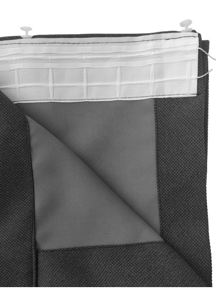 Country Tarz Hasır Termal Karartma Blackout Siyah Fon Perde Tek Kanat