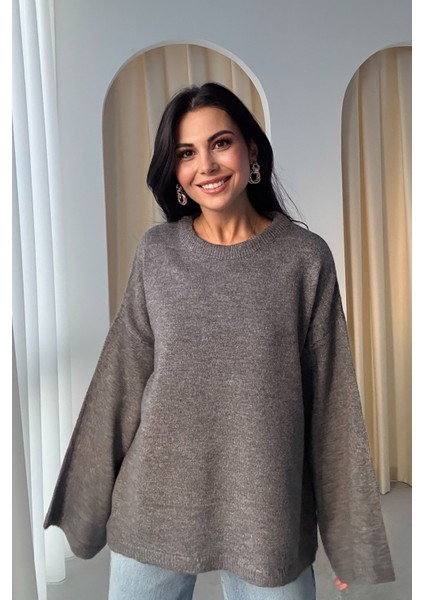 Antrasit Bisiklet Yaka Oversize Pinterest Triko kazak