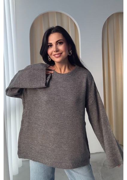 Antrasit Bisiklet Yaka Oversize Pinterest Triko kazak modelleri