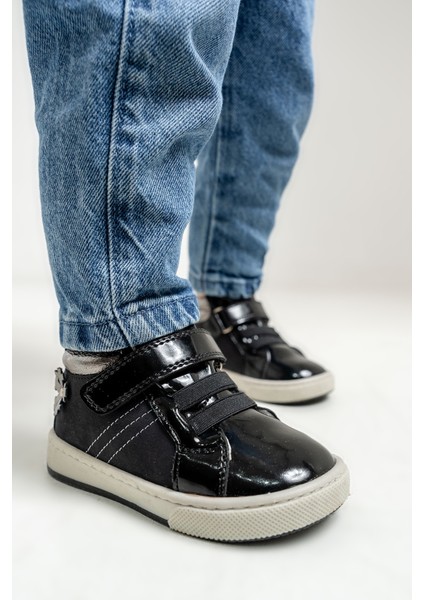 Kız Çocuk Siyah Hakiki Deri Suya Dayanıklı Anatomik Ilk Adım Bot