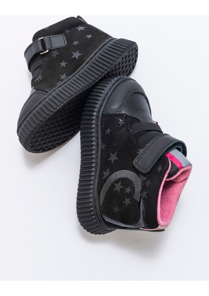 Kız Çocuk Siyah Hakiki Deri Suya Dayanıklı Anatomik Günlük Bot indirimleri